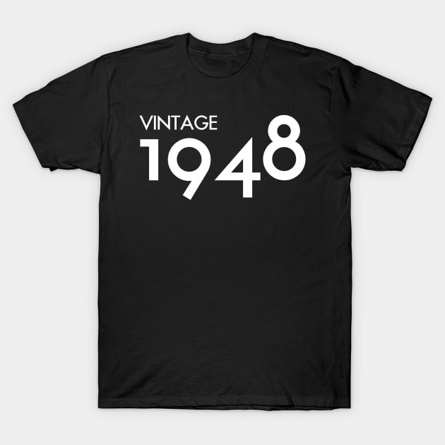 Vintage 1948 Gift 72nd Birthday Party T-Shirt by Damsin